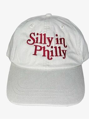 White 'Silly in Philly' Embroidered Baseball Cap